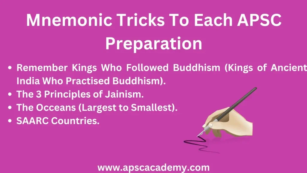 Mnemonic Tricks To Each APSC Preparation