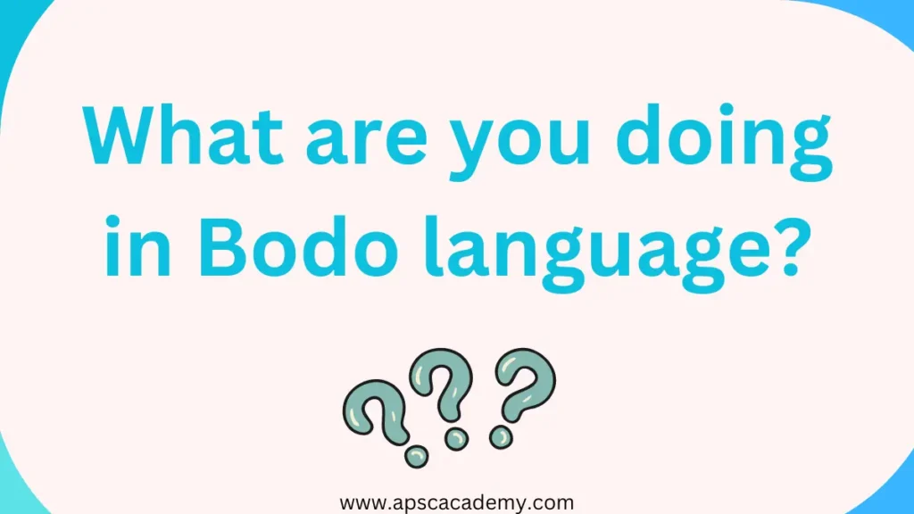 What are you doing in Bodo language?